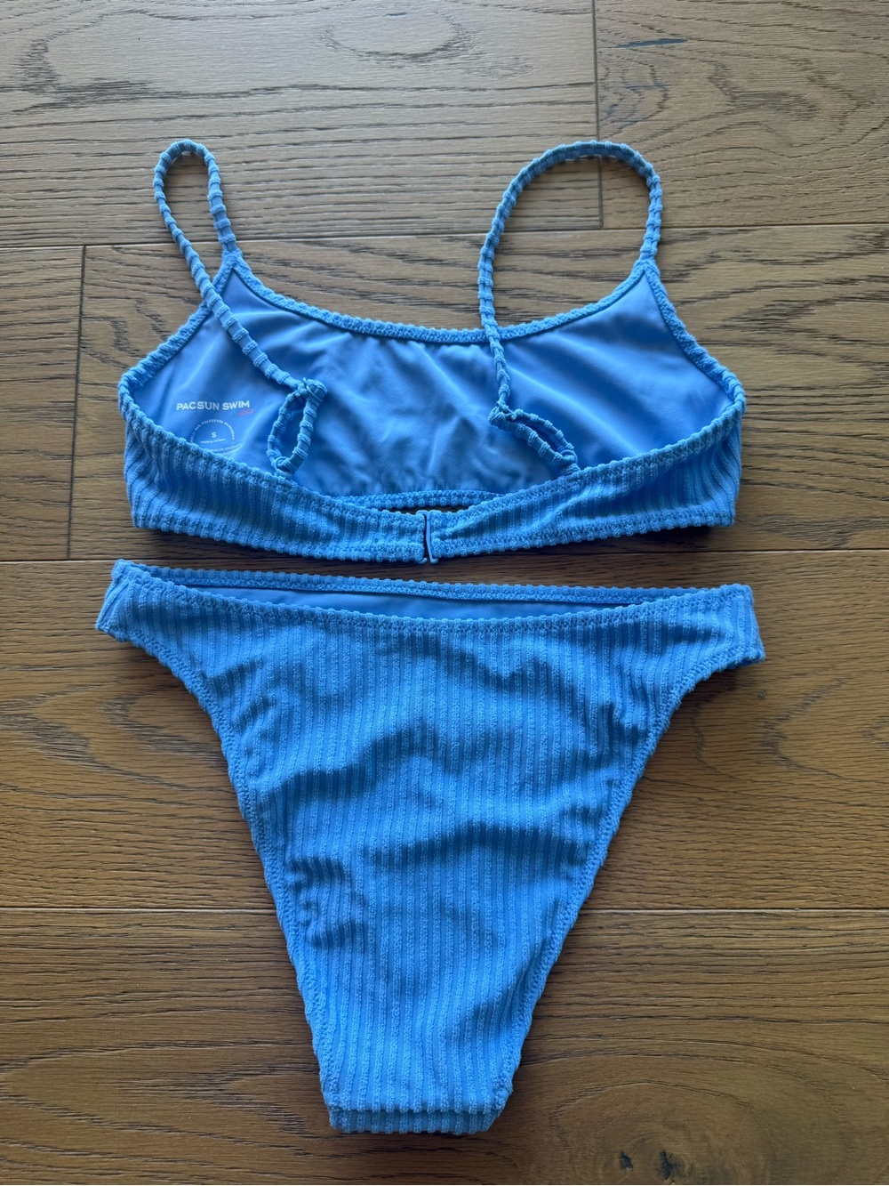 PacSun Blue Ribbed Bikini Set - Picture 2 of 4